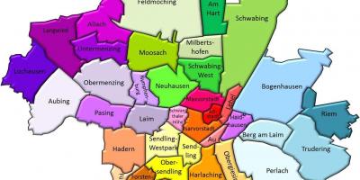 München distriktene kart