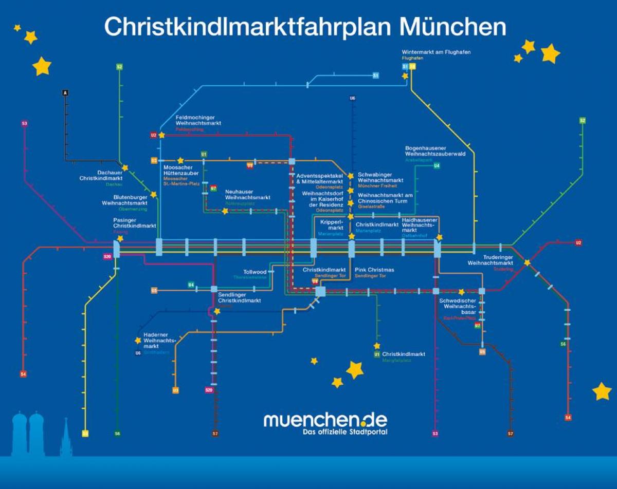 Kart over münchen julemarkeder
