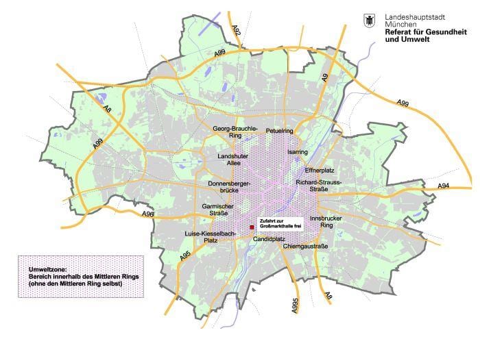 Kart over münchen grønn sone