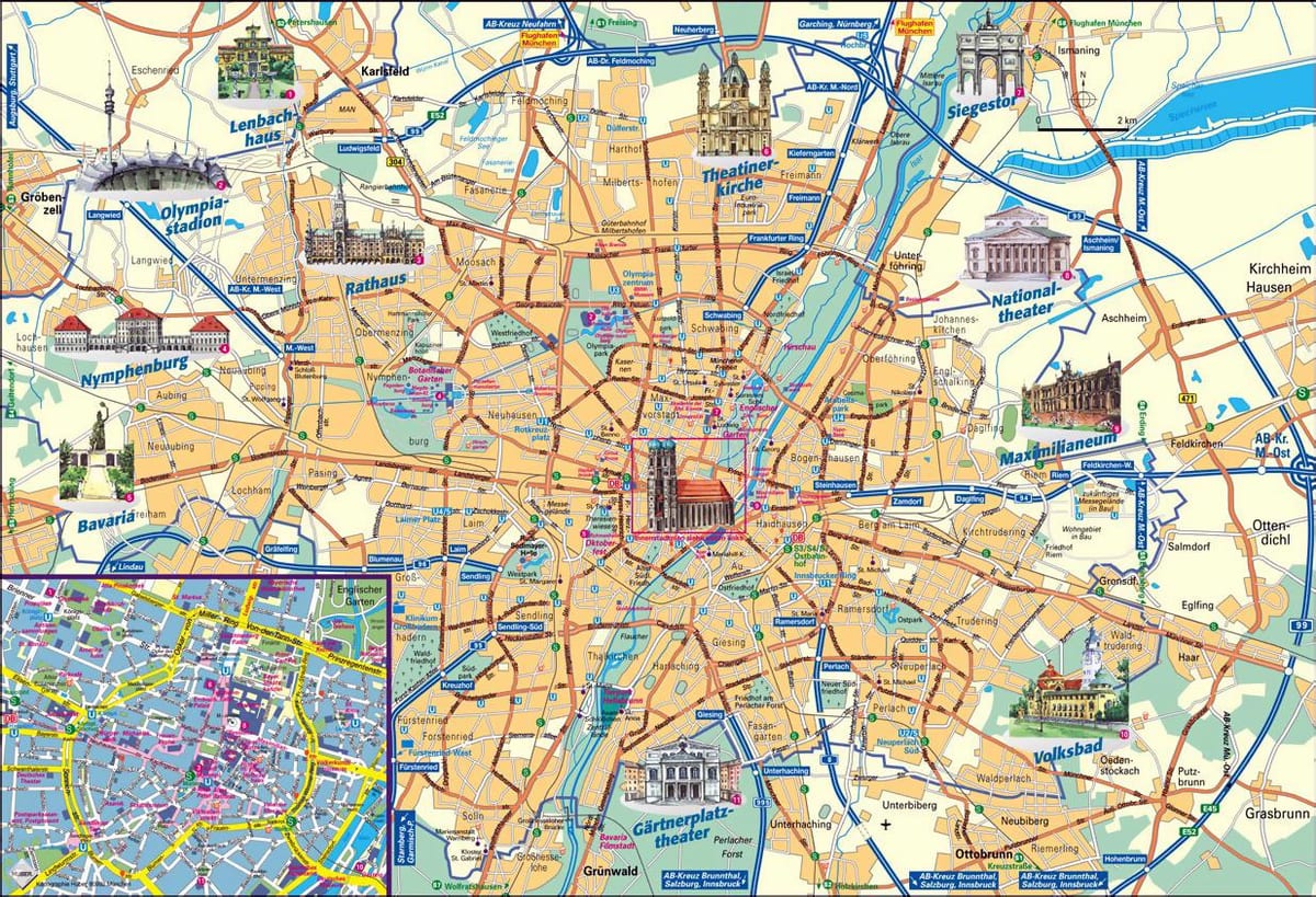 kart over münchen