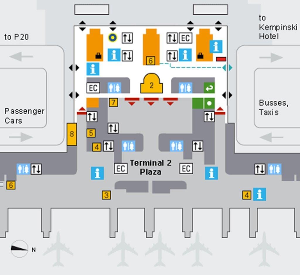Kart over münchen lufthavn ankomst