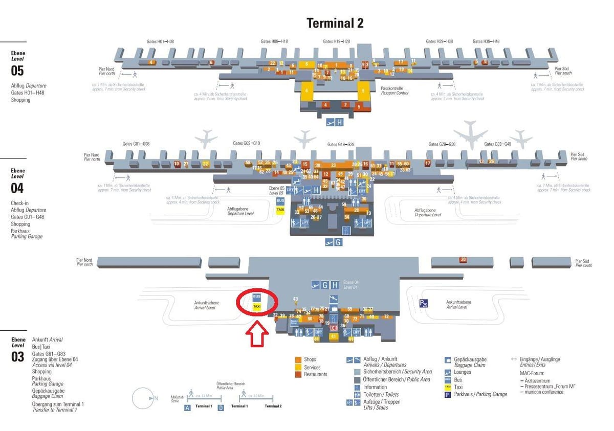 Kart over münchen terminal 2