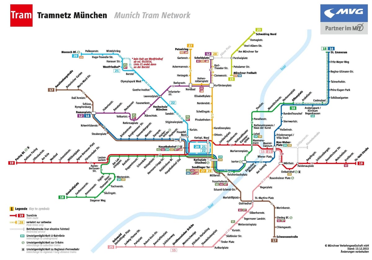 Kart over münchen trikk