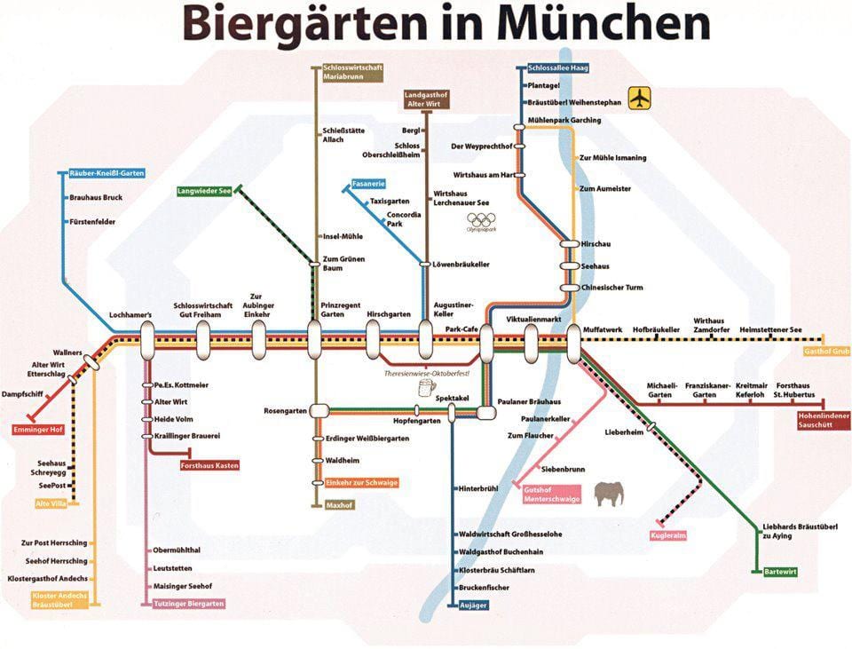 Kart over münchen uteservering
