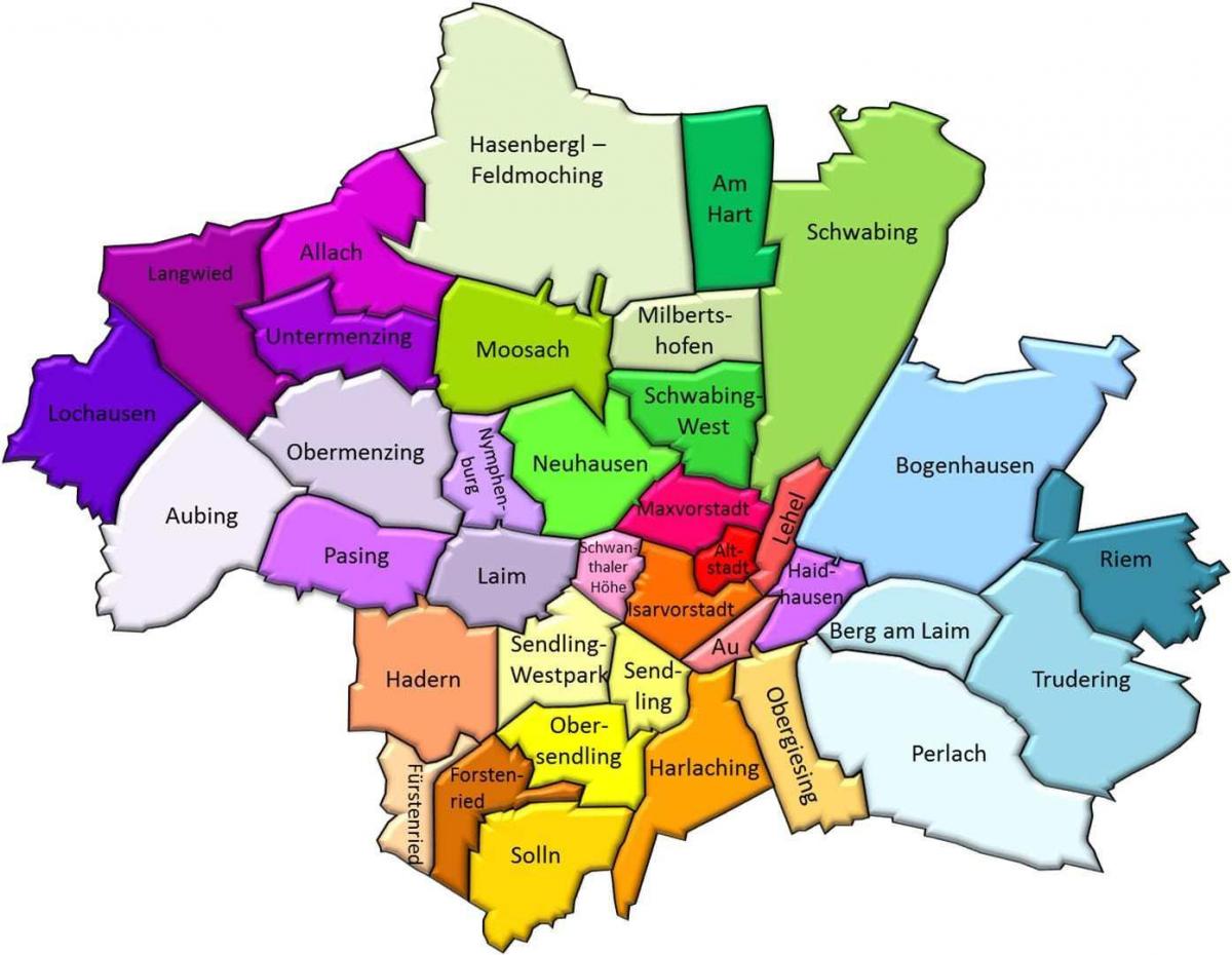 münchen distriktene kart