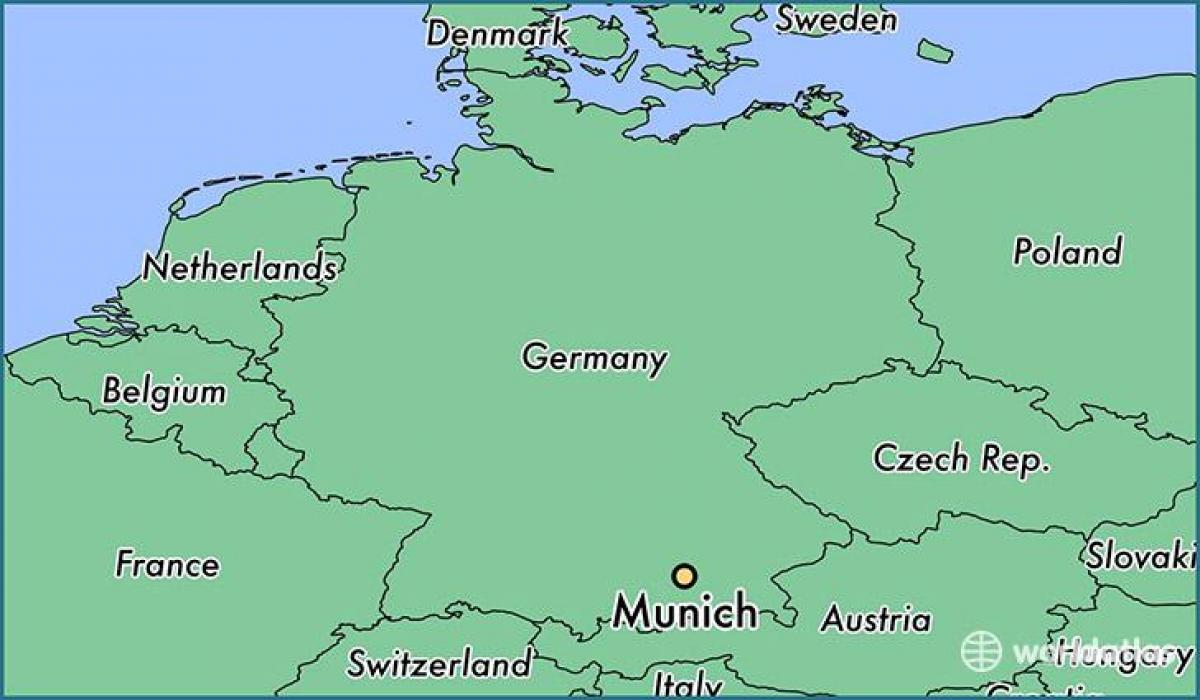 munich, tyskland på et kart